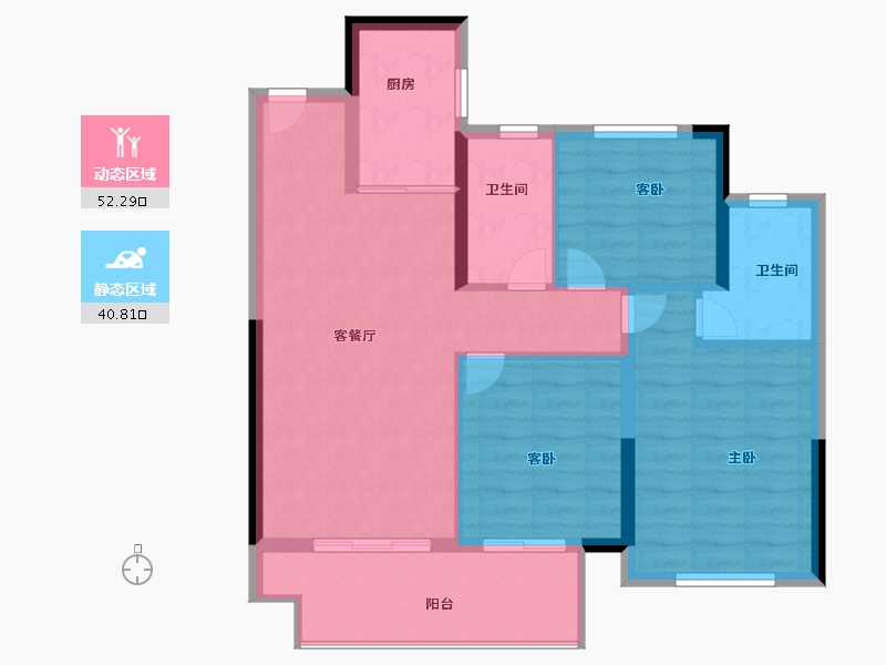 江苏省-常州市-中梁中南拾光印-84.00-户型库-动静分区