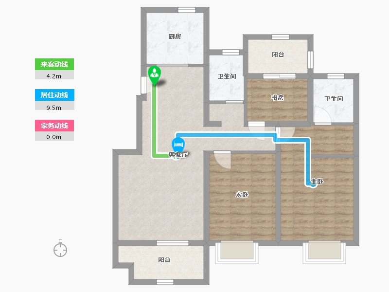 河南省-信阳市-台北澜景-92.75-户型库-动静线