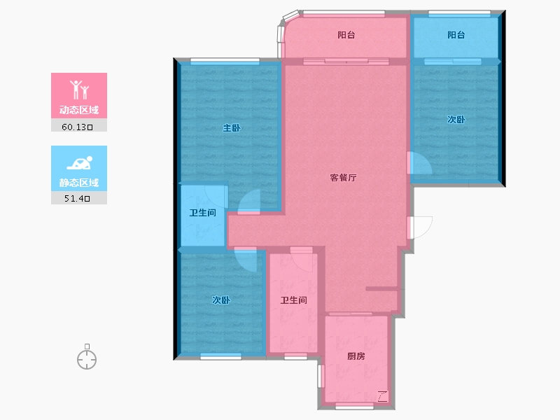 山东省-潍坊市-嘉沅国际城-99.52-户型库-动静分区