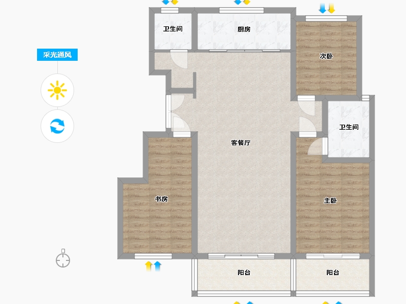 山东省-日照市-安泰悦湖湾-110.00-户型库-采光通风