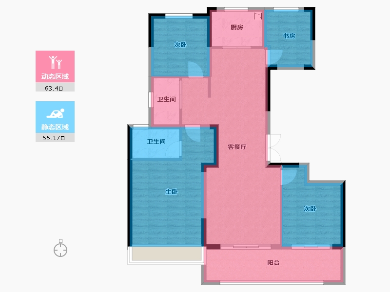 江苏省-连云港市-学院府-106.60-户型库-动静分区