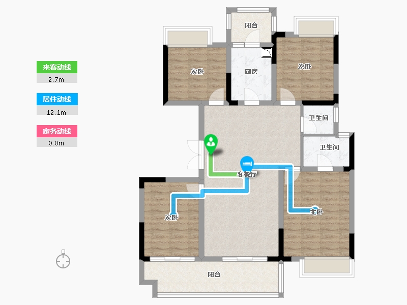 四川省-成都市-人居越秀紫云府-106.88-户型库-动静线