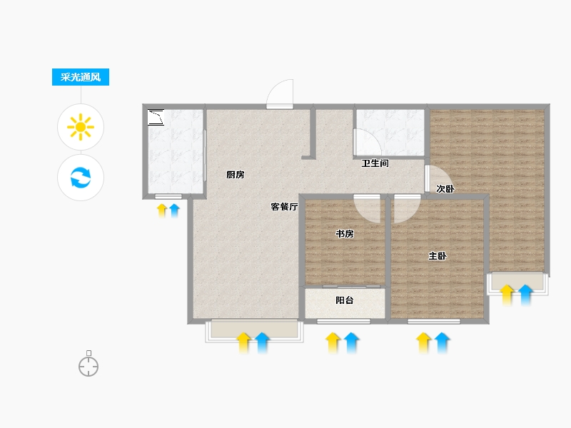 山东省-东营市-融创滨江壹号-146.00-户型库-采光通风