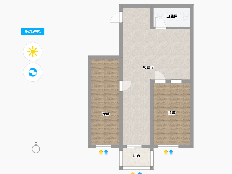 黑龙江省-哈尔滨市-新苑家园-65.24-户型库-采光通风