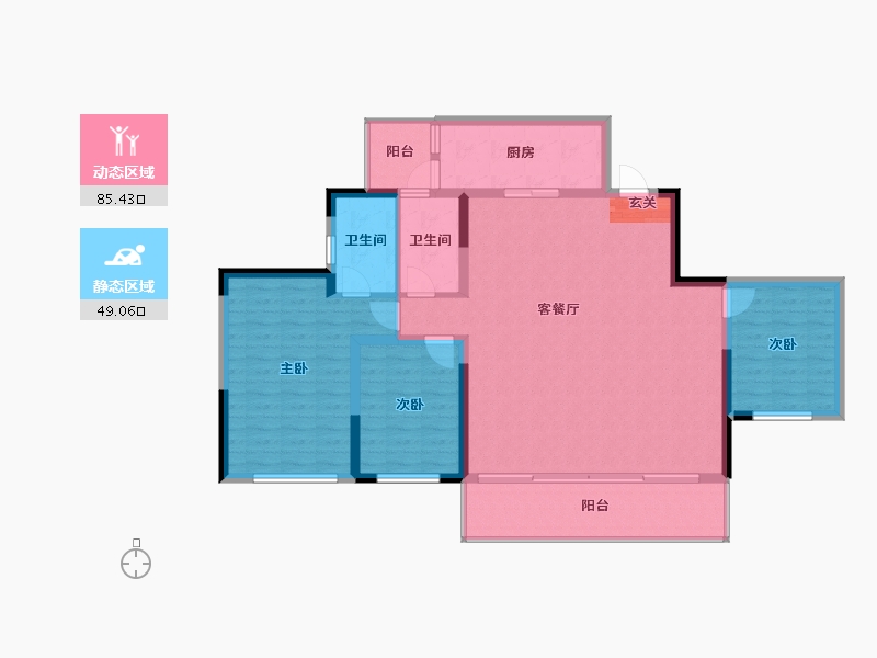 四川省-成都市-中国铁建西派金沙-122.88-户型库-动静分区