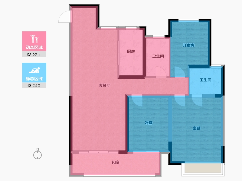 河南省-郑州市-金科御府-105.00-户型库-动静分区