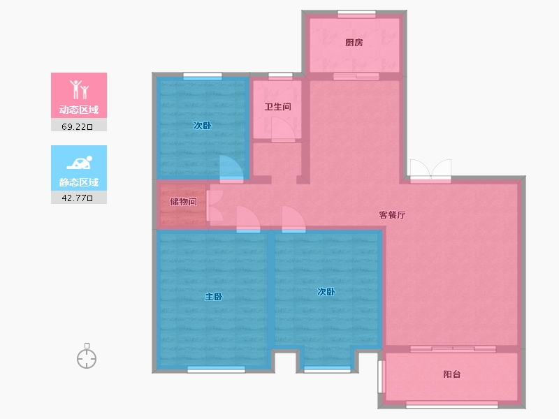 山东省-济宁市-光杨江山樾-99.84-户型库-动静分区