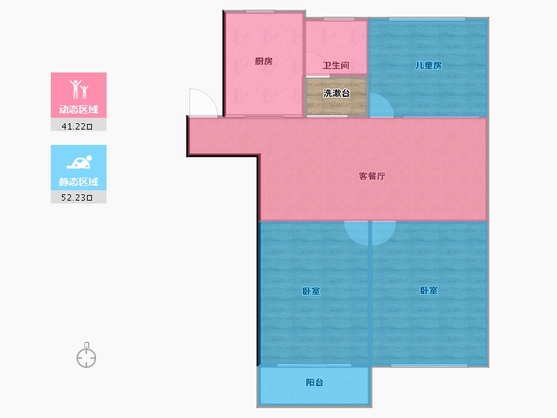 江苏省-无锡市-凯发苑小区-91.54-户型库-动静分区