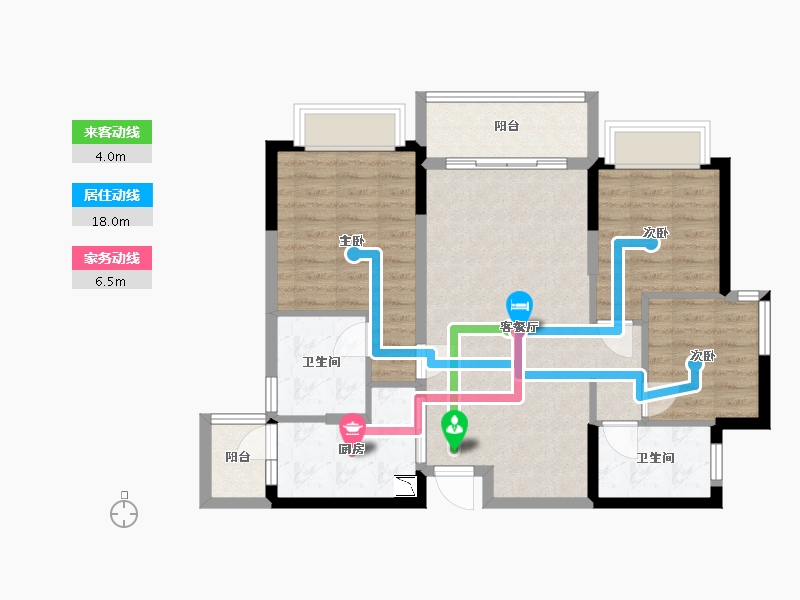 四川省-南充市-恒大华府-80.71-户型库-动静线