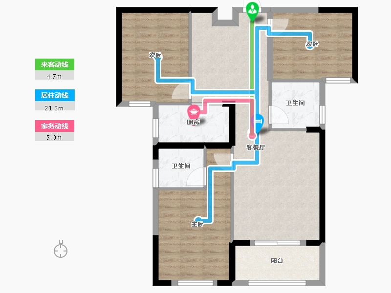 安徽省-宿州市-恒福新城-83.47-户型库-动静线