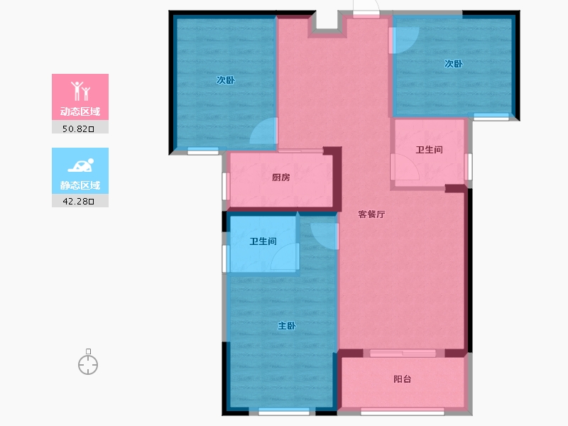 安徽省-宿州市-恒福新城-83.47-户型库-动静分区