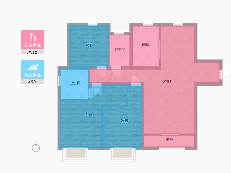 山东省-东营市-融创滨江壹号-80.00-户型库-动静分区