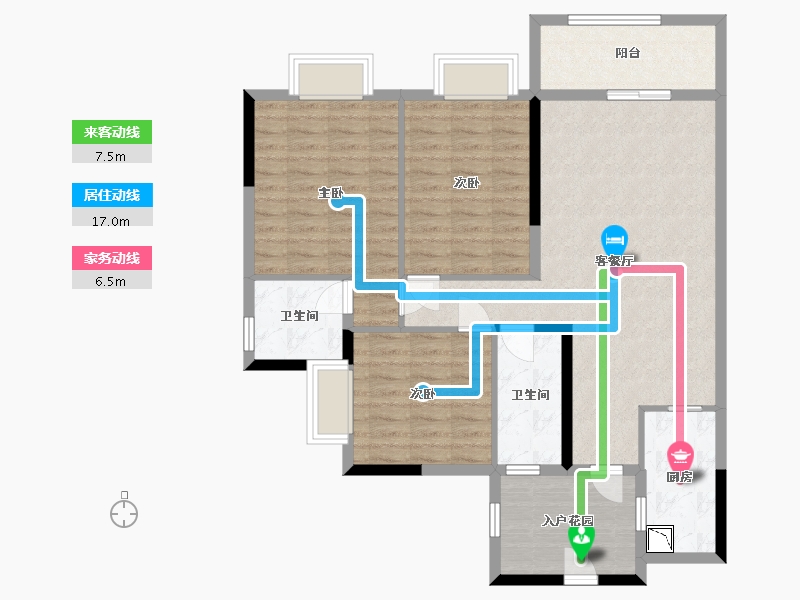 广东省-佛山市-富星半岛-101.08-户型库-动静线