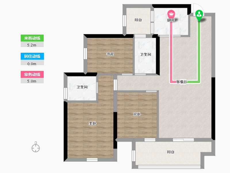 广西壮族自治区-贵港市-松宇公馆-88.55-户型库-动静线