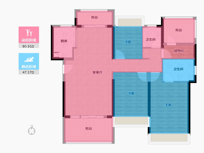 广东省-江门市-雅居乐御宾府-115.00-户型库-动静分区