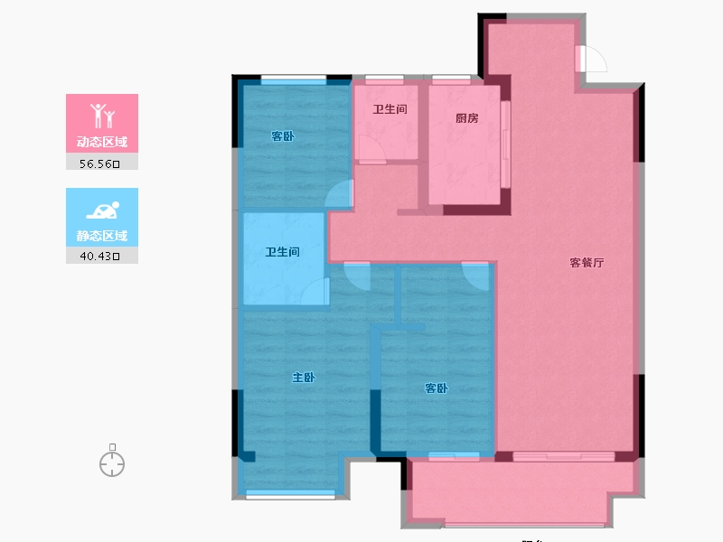 江苏省-常州市-昱湖上观-87.19-户型库-动静分区