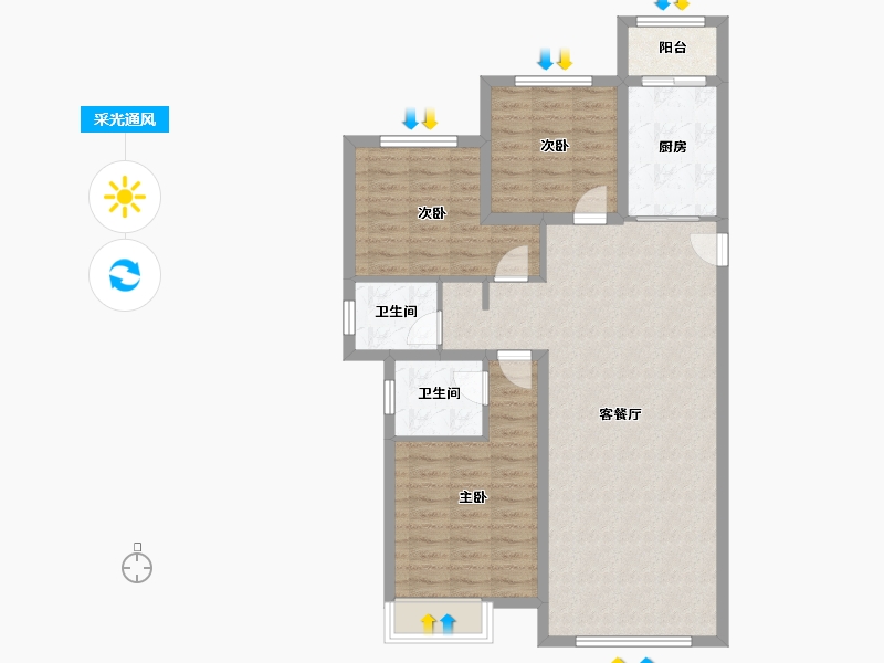 河北省-唐山市-中建城-93.73-户型库-采光通风