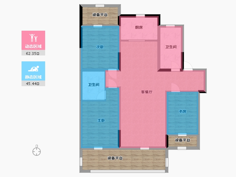 辽宁省-盘锦市-公园里-117.54-户型库-动静分区