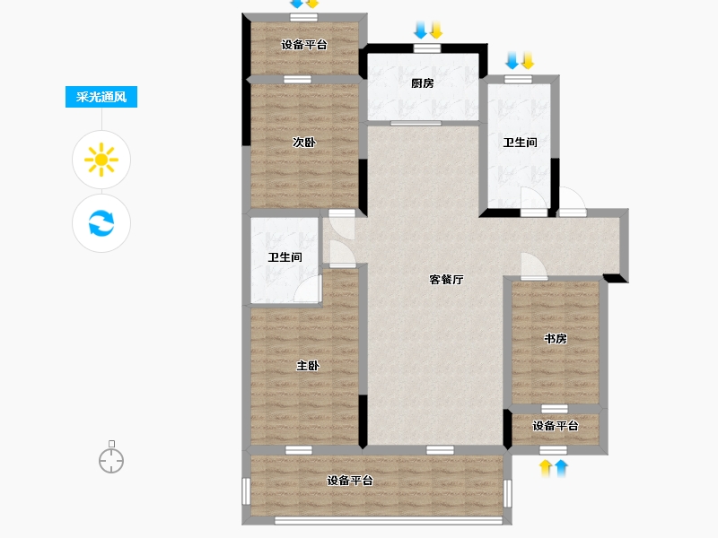 辽宁省-盘锦市-公园里-117.54-户型库-采光通风