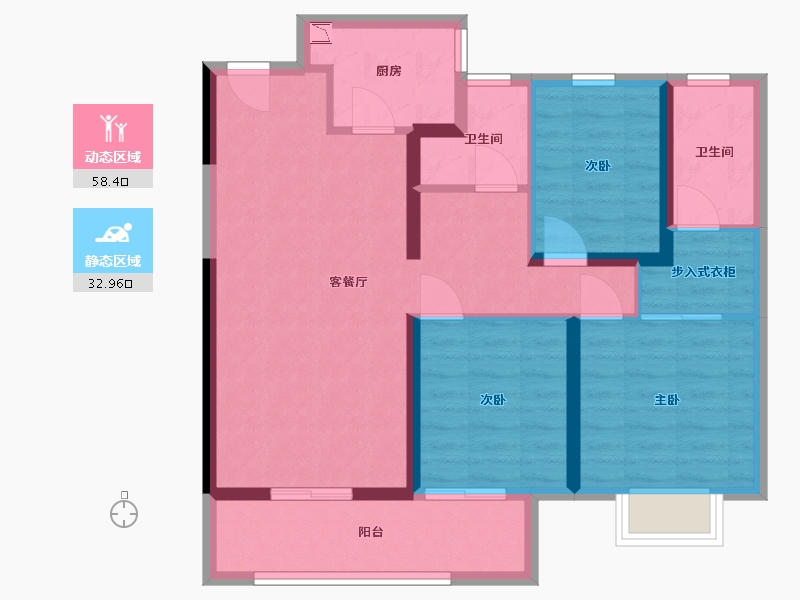 江苏省-淮安市-新城悦隽-80.90-户型库-动静分区