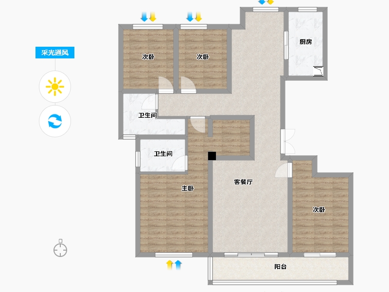 浙江省-绍兴市-祥生浙旅群贤府-118.07-户型库-采光通风