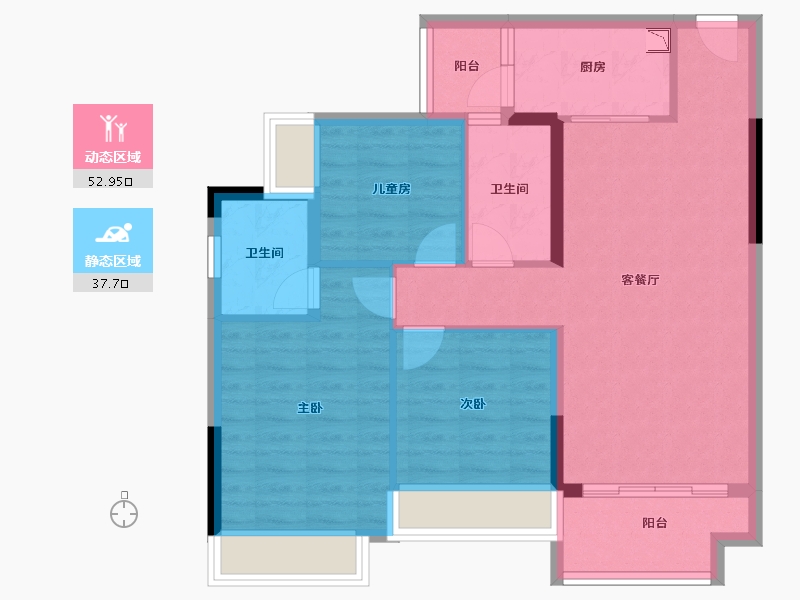 重庆-重庆市-佳兆业广场-80.98-户型库-动静分区