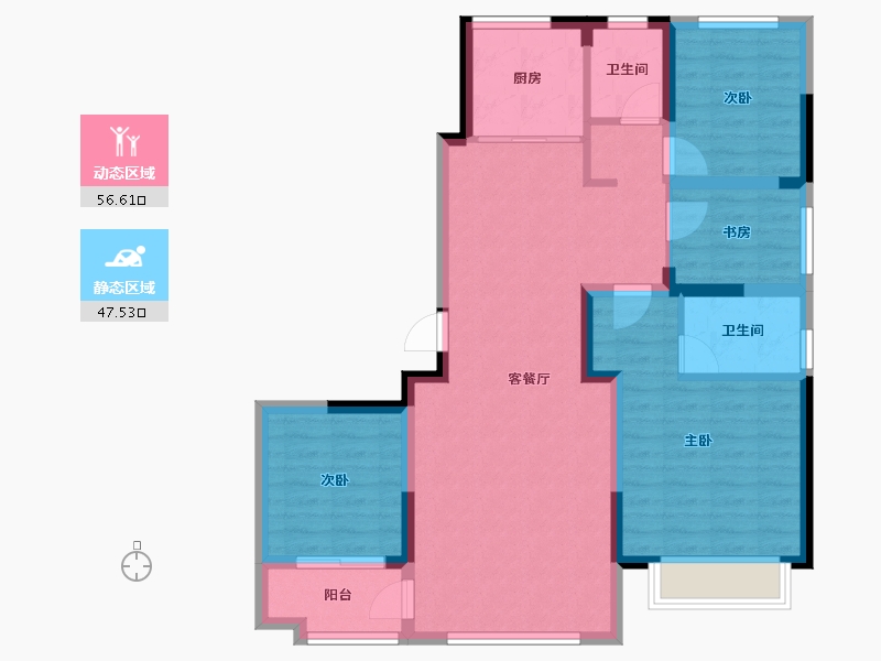 山东省-济南市-公园学府-92.92-户型库-动静分区