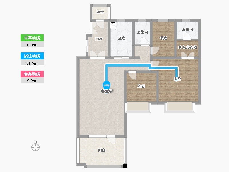 新疆维吾尔自治区-克拉玛依市-融合家园-113.11-户型库-动静线