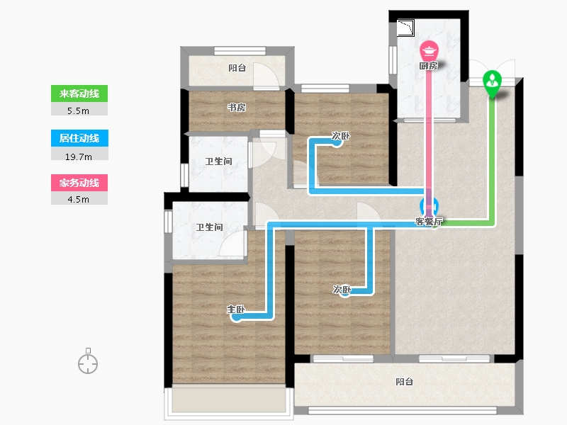 浙江省-温州市-金澜云邸-94.77-户型库-动静线