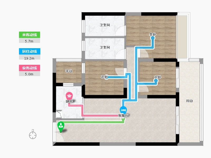 陕西省-咸阳市-日月公馆-85.78-户型库-动静线