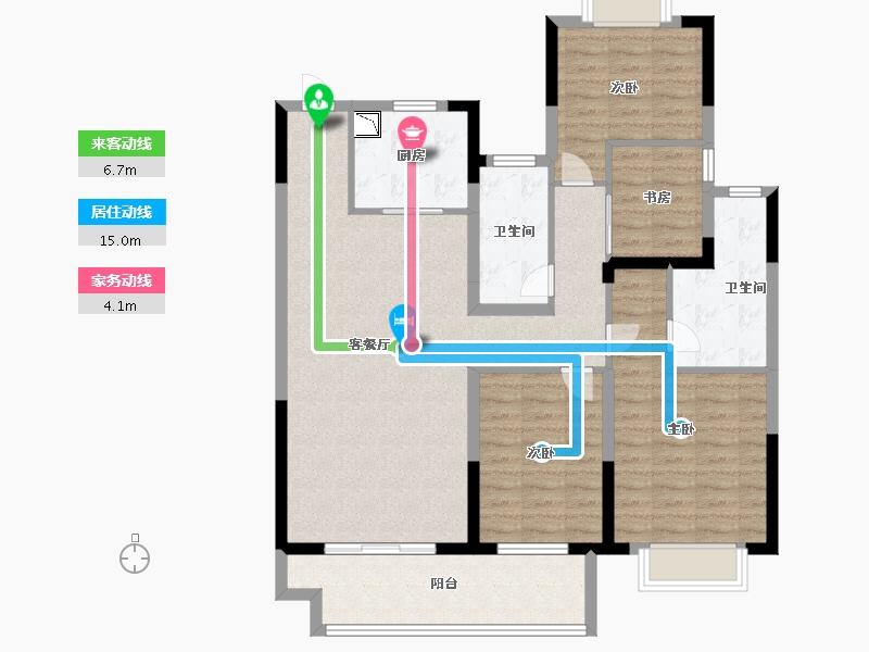 江苏省-泰州市-水岸康城-110.00-户型库-动静线