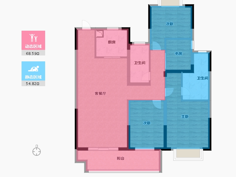 江苏省-泰州市-水岸康城-110.00-户型库-动静分区