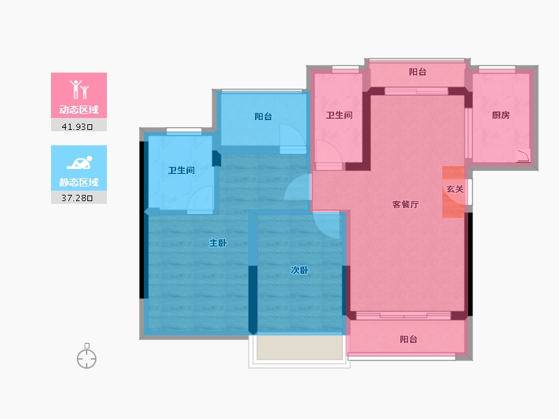 广东省-惠州市-颐安天朗名庭-69.79-户型库-动静分区