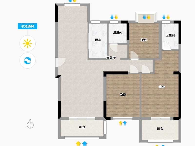 湖北省-襄阳市-和信北郡-115.00-户型库-采光通风