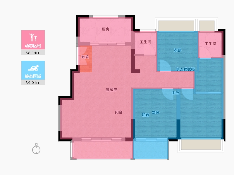 江苏省-扬州市-中书华邸-88.00-户型库-动静分区