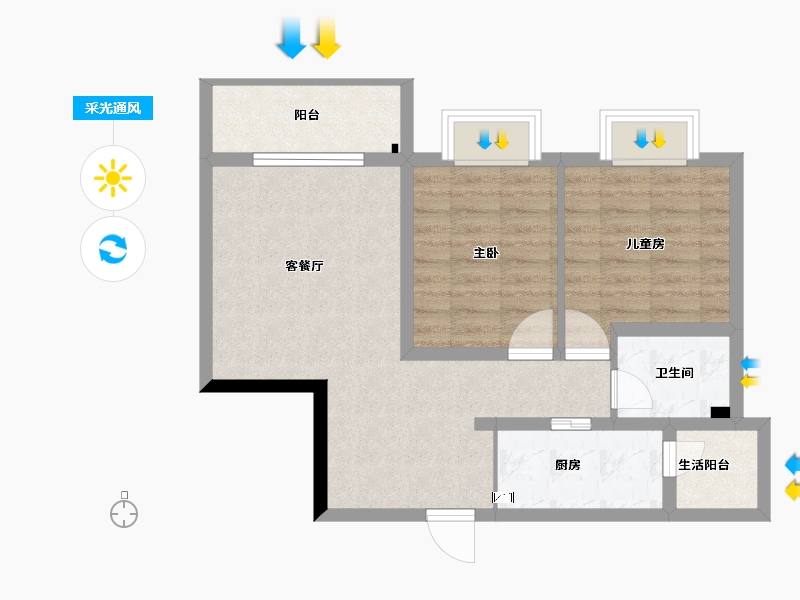 四川省-成都市-清沙苑-3幢-63.85-户型库-采光通风