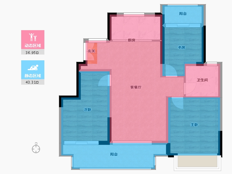 江苏省-扬州市-中书华邸-72.05-户型库-动静分区