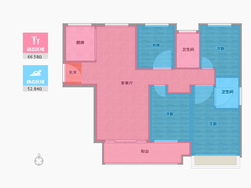 江苏省-扬州市-运河宝龙观邸-108.00-户型库-动静分区