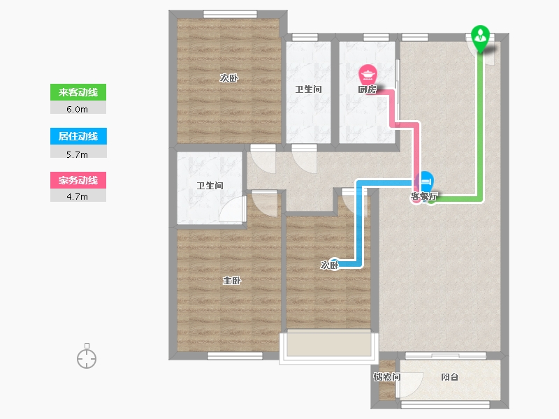 辽宁省-沈阳市-碧桂园公园里-95.92-户型库-动静线