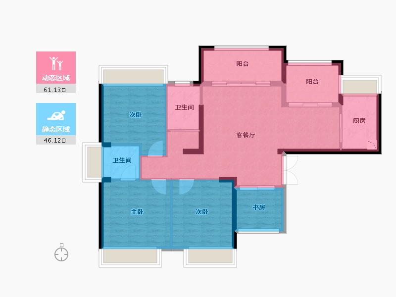 湖南省-常德市-汇景中央广场-96.59-户型库-动静分区