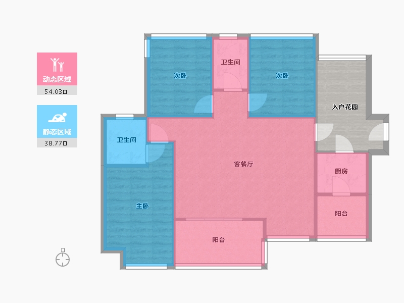 广东省-惠州市-惠州星河丹堤-94.71-户型库-动静分区