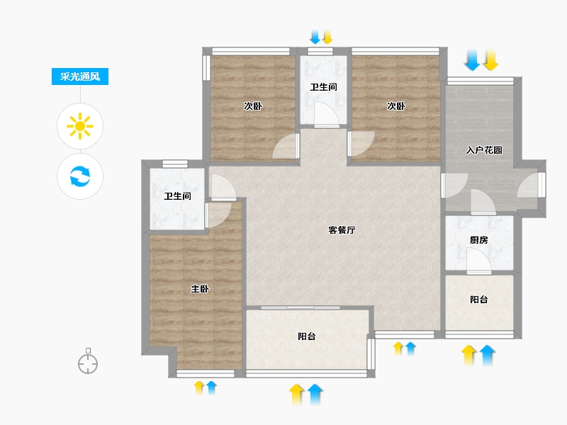 广东省-惠州市-惠州星河丹堤-94.71-户型库-采光通风