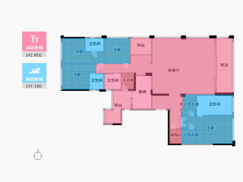 重庆-重庆市-公园大道上-243.63-户型库-动静分区