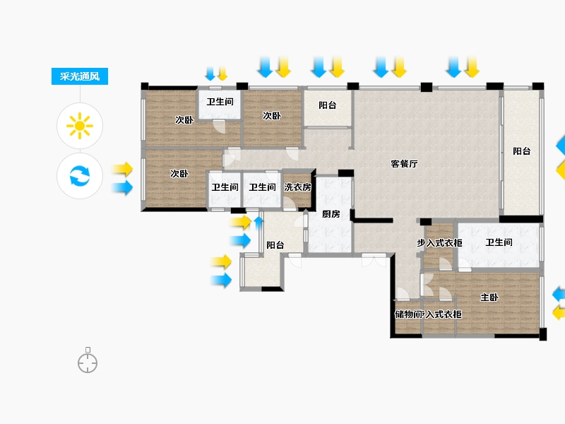 重庆-重庆市-公园大道上-243.63-户型库-采光通风