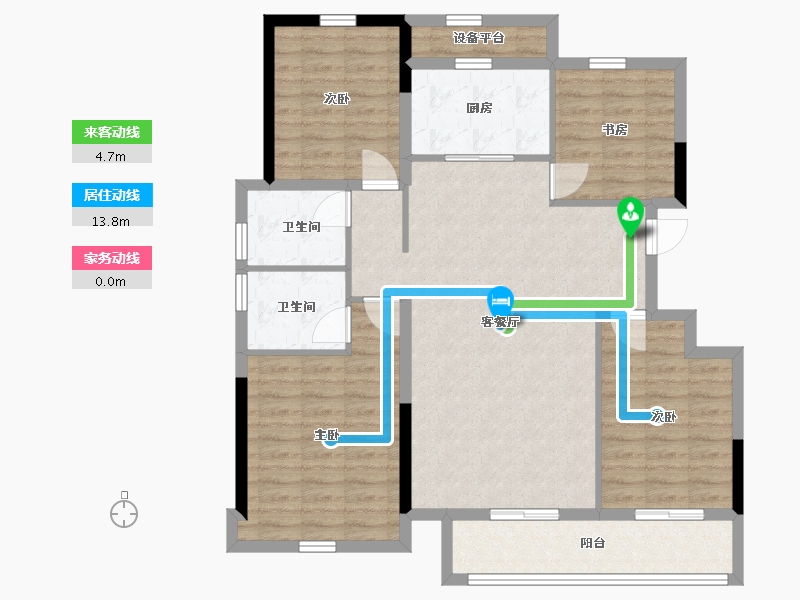 浙江省-绍兴市-宝业云溪里-108.00-户型库-动静线