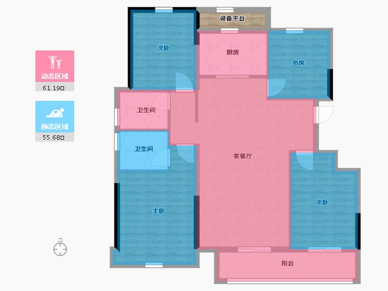 浙江省-绍兴市-宝业云溪里-108.00-户型库-动静分区