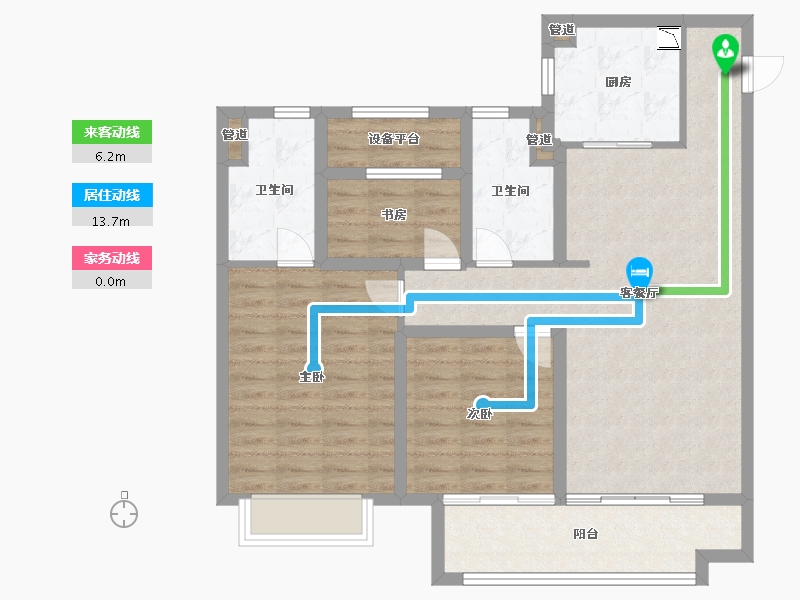 山东省-烟台市-保利堂悦-93.60-户型库-动静线