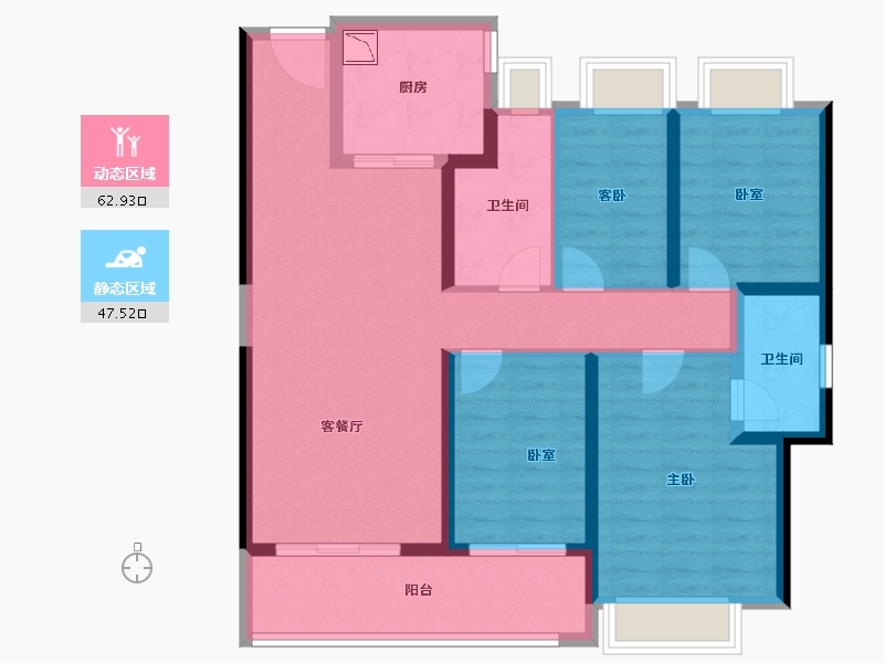 湖北省-武汉市-招商江山和樾-97.88-户型库-动静分区