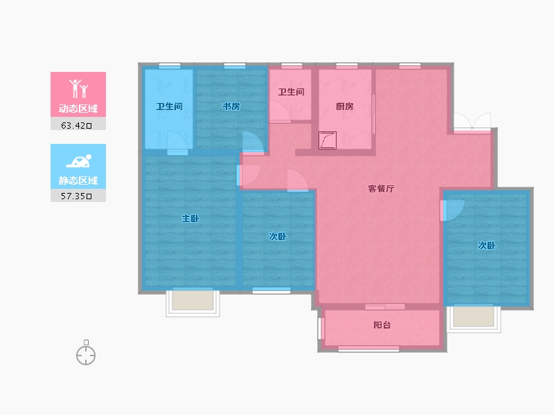 河北省-沧州市-香格里拉-108.17-户型库-动静分区