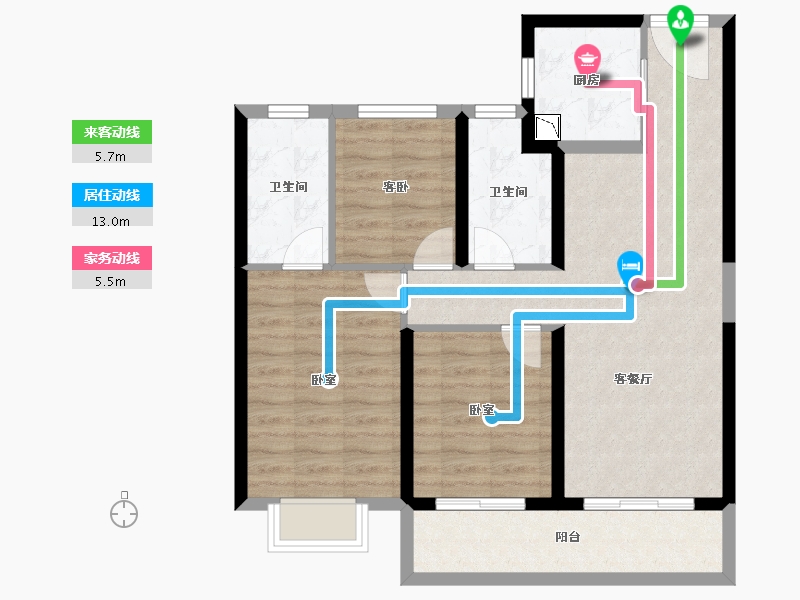 湖北省-武汉市-招商江山和樾-82.19-户型库-动静线